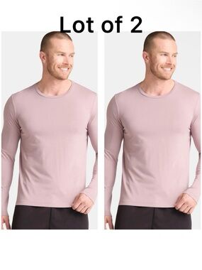 Lot of 2 Men's 2XL Long Sleeve Moisture Wicking Tri Blend Athletic Workout Tees